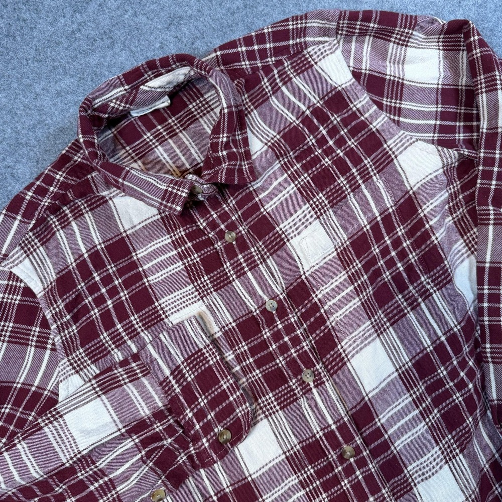 Pact Shirt Mens Medium Red Plaid Flannel Long Sleeve Button Up Organic Cotton